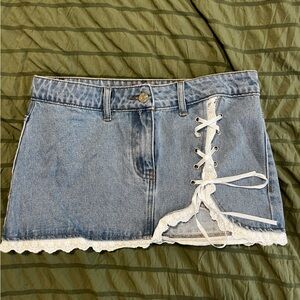 Edikted Lace up Mini Skirt